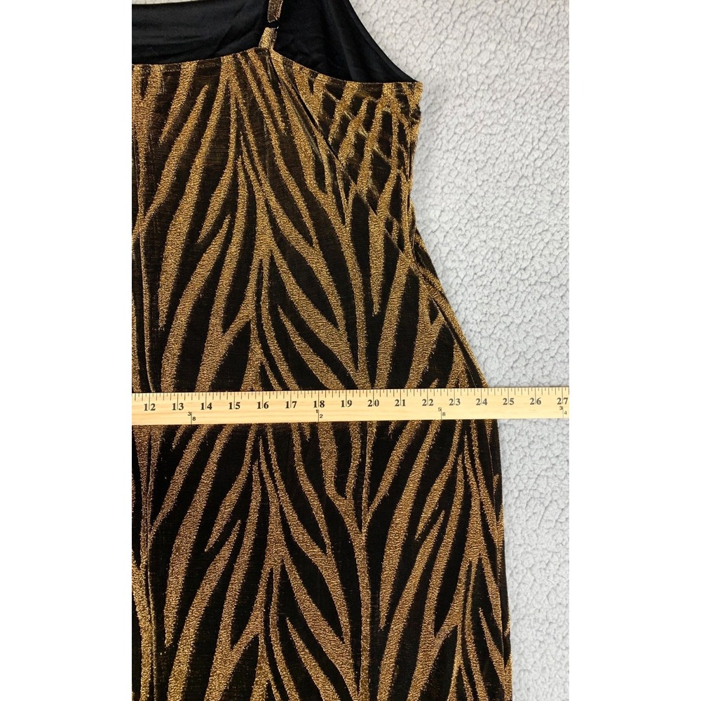 Derek Heart‎ Women's 3X Black Gold Zebra Print Sleeveless A-Line Dress NWT - Picture 7 of 9